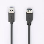 Rallonge usb 3. 0 - 2m usb a mle / usb a femelle coloris noir - neuf