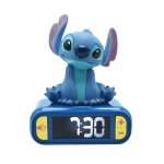 Rveil digital avec veilleuse lumineuse stitch en 3d et effets sonores - neuf