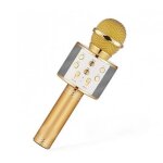 Riff ws - 858 microphone karaok avec haut - parleurs aux et micro sd or - neuf