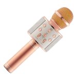 Riff ws - 858 microphone karaok avec haut - parleurs aux et micro sd or rose - neuf