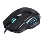 Souris gamer pc filaire usb 2. 0 5000 dpi ordinateur lumi�re led 7 boutons noir yonis - neuf