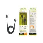 Spring cable rond charge & synchro 1a micro - usb 1m noir - neuf