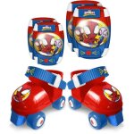 Stamp - set patins a roulettes avec genouilleres - spidey - enfant - bleu - rouge - garon - neuf