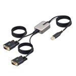Startech. com 2p6ffc - usb - serial changeur de genre de c�ble usb - a 2 x db - 9 rs - 232 noir, gris ...