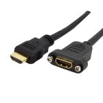Startech. com adaptateur hdmi 1m - c�ble hdmi 4k30hz haut d�bit pour montage sur panneau - bande passante ...