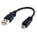Startech. com c�ble micro usb 15 cm - a vers micro b - usb 2. 0 - noir - neuf