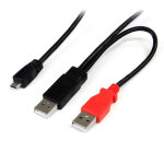 Startech. com cble usb 2. 0 en y de 91 cm pour disque dur externe - 2x usb a (m) vers 1x usb micro b ...