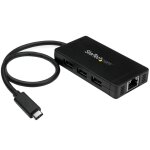Startech. com hub usb - c � 3 ports avec gigabit ethernet - usb - c vers 3x usb - a - usb 3. 0 - 5gbps ...