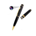 Stylo bille camra espion hd microphone appareil photo surveillance noir 16 go yonis - neuf