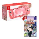 Switch lite 32 go + monopoly, corail - reconditionn