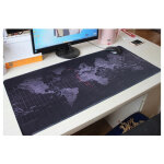 Tapis de souris monde gamer clavier bureau map deperlant 40x90cm (noir) - neuf