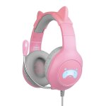 Fr - tec tanooki casque avec fil arceau jouer gris, rose - neuf