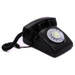 T�l�phone fixe filaire r�tro vintage avec cadran rotatif - neuf