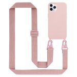 Tour de cou cha�ne pour apple iphone 11 pro en liquid pink housse de protection en silicone avec cordelette ...