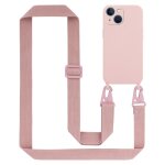 Tour de cou chane pour apple iphone 13 mini en liquid pink housse de protection en silicone avec cordelette ...