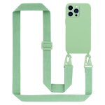 Tour de cou chane pour apple iphone 13 pro max en liquid light green housse de protection en silicone ...