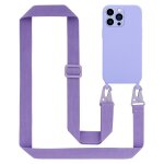 Tour de cou cha�ne pour apple iphone 13 pro en liquid light purple housse de protection en silicone avec ...