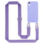 Tour de cou chane pour apple iphone xr en liquid light purple housse de protection en silicone avec ...