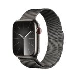 Watch series 9 gps + cellulaire, boitier en acier de 45 mm avec bracelet milanais, graphite - neuf