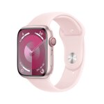 Watch series 9 gps + cellulaire, boitier en aluminium de 45 mm avec boucle en caoutchouc, rose, m / l ...