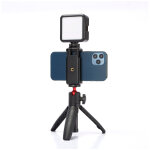 We vlog kit pour camra vido smartphone trpied hauteur rglable microphone avec lumire led, support ...