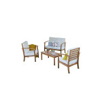 Petit salon de jardin en bois d'acacia nice wilsa garden