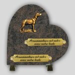 La boutique fun�raire coeur fun�raire granit himalaya - chien en bronze et inserts personnalisables