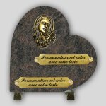 La boutique fun�raire coeur fun�raire granit himalaya - vierge en bronze et inserts personnalisables