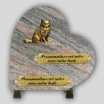 La boutique fun�raire coeur fun�raire granit juparana - chat en bronze et inserts personnalisables
