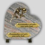 La boutique fun�raire coeur fun�raire granit juparana - deux roses en bronze et inserts personnalisables ...