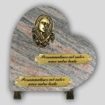 La boutique fun�raire coeur fun�raire granit juparana - vierge en bronze et inserts personnalisables
