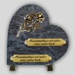 La boutique fun�raire coeur fun�raire granit mass blue - deux roses en bronze et inserts personnalisables ...