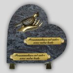 La boutique fun�raire coeur fun�raire granit mass blue - main et colombe en bronze et inserts personnalisables ...