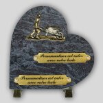 La boutique fun�raire coeur fun�raire granit mass blue - paysan avec brouette en bronze et inserts personnalis ...