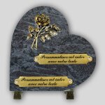 La boutique fun�raire coeur fun�raire granit mass blue - rose en bronze et inserts personnalisables