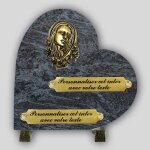 La boutique fun�raire coeur fun�raire granit mass blue - vierge en bronze et inserts personnalisables ...
