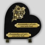 La boutique fun�raire coeur fun�raire granit noir - bouquet de tournesols en bronze et insert personnalisable ...