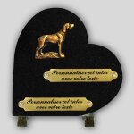 La boutique fun�raire coeur fun�raire granit noir - chien en bronze et inserts personnalisables
