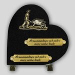 La boutique fun�raire coeur fun�raire granit noir - paysan avec brouette en bronze et inserts personnalisables ...