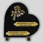 La boutique fun�raire coeur fun�raire granit noir - rose en bronze et inserts personnalisables