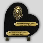 La boutique fun�raire coeur fun�raire granit noir - vierge en bronze et inserts personnalisables