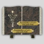 La boutique fun�raire livre fun�raire granit himalaya - croix avec une rose et inserts personnalisables ...