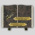 La boutique fun�raire livre fun�raire granit himalaya - main avec une rose et inserts personnalisables ...