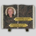 La boutique fun�raire livre fun�raire granit himalaya - m�daillon photo et inserts personnalisables
