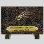 La boutique fun�raire plaque fun�raire granit himalaya rectangle - epi de bl� en bronze et insert personnalisa ...