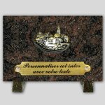 La boutique fun�raire plaque fun�raire granit himalaya rectangle - village en bronze et insert personnalisable ...