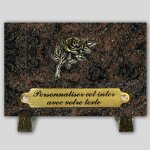 La boutique fun�raire plaque fun�raire granit himalaya granit - rose en bronze et insert personnalisable ...