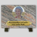 La boutique fun�raire plaque fun�raire granit juparana rectangle - m�daillon photo et insert personnalisable ...