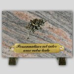 La boutique fun�raire plaque fun�raire granit juparana rectangle - rose en bronze et insert personnalisable ...