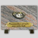 La boutique fun�raire plaque fun�raire granit juparana rectangle - village en bronze et insert personnalisable ...